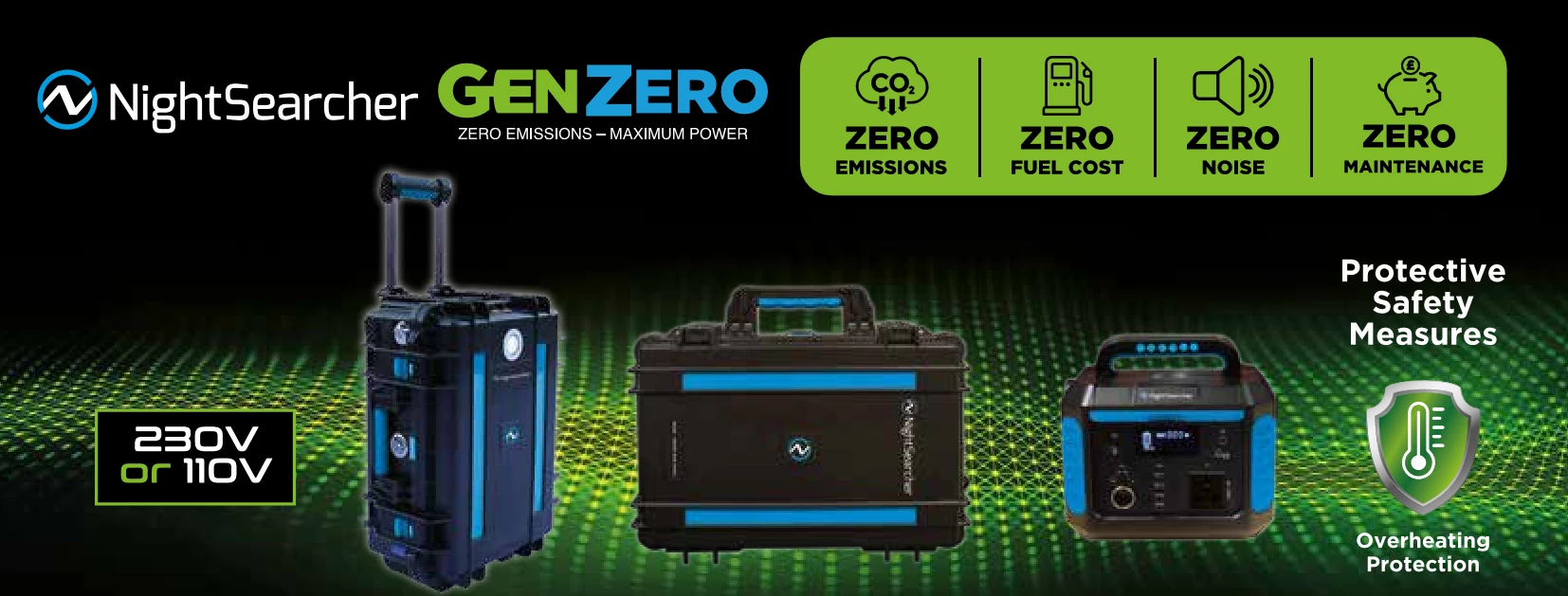 NightSearcher's GenZero generators will be showcased at the Executive Hire Show